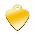 Адресник для собак Сердце малое золотое, 26*29 мм, латунь