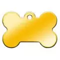Адресник для собак Косточка большая золотая, 38*26 мм, латунь