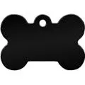 Адресник для собак Косточка большая черная, 38*26 мм, алюминий