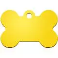 Адресник для собак Косточка большая желтая, 38*26 мм, алюминий