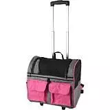 Сумка-рюкзак для животных на колесах Flamingo KIARA двойная, 57*46*14 см, розовая