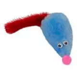Игрушка для кошек GoSi Мышь с мятой голубой мех с хвостом из натуральной норки