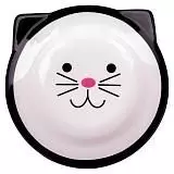 Миска керамическая для кошек КерамикАрт 150 мл Мордочка кошки черная