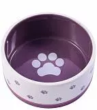 Миска для собак КерамикАрт белая с фиолетовым 360 мл