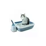 Туалет для кошек Имак DUO с совочком на подставке 59х40х28h см, голубой