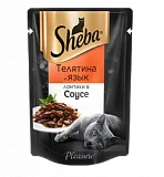 Влажный корм для кошек Sheba Pleasure ломтики из телятины и языка в соусе, 85г