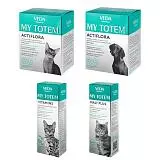 Симбиотический комплекс VEDA My Totem набор 3+1 Aktiflora для собак и для кошек + Vitamins гель для кошек + Malt Plus паста для кошек