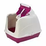 Туалет-домик для кошек Moderna Jumbo с угольным фильтром, 57х44х41 см, ярко-розовый