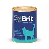 Консервы для кастрированных кошек Brit Premium мясное ассорти с птицей 340 г