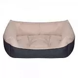 Лежак прямоугольный пухлый, Yami-Yami с подушкой, бежевый, размер 70х55х21 см 