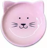 Блюдце для кошек КерамикАрт керамка, Мордочка кошки 80 мл розовая