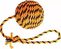 Мяч Броник большой с ручкой Doglike, оранжевый-черный, длина ручки 40 см, D=120 мм