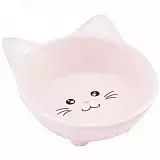 Миска керамическая для кошек КерамикАрт Мордочка кошки 200мл розовый
