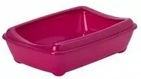 Туалет-лоток для кошек Moderna Arist-o-tray M c бортом, ярко-розовый 43*30*12 см