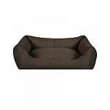 Лежак Tappi "Ротонд" прямоугольный с подушкой, шоколад, 87*62*24 см