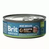 Консервы для взрослых собак мелких пород Brit Premium by Nature птица/потрошки 100 г