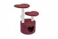 Домик-когеточка для кошек Tappi "Меган", бордовый, сизаль, 39*39*h73,5 см