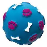 Игрушка для собак Yami-Yami "Мяч с лапками и косточками",голубой, 7 см