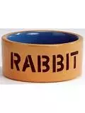 Миска Beeztees 801482 керамическая для кролика, бежево-голубая, 11,5 см