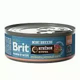 Консервы для взрослых собак мелких пород Brit Premium by Nature ягненок/гречка 100 г
