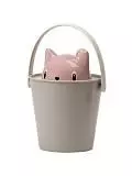 Ведро для сухого корма для кошек United Pets Cat-Crick, серо-розовое